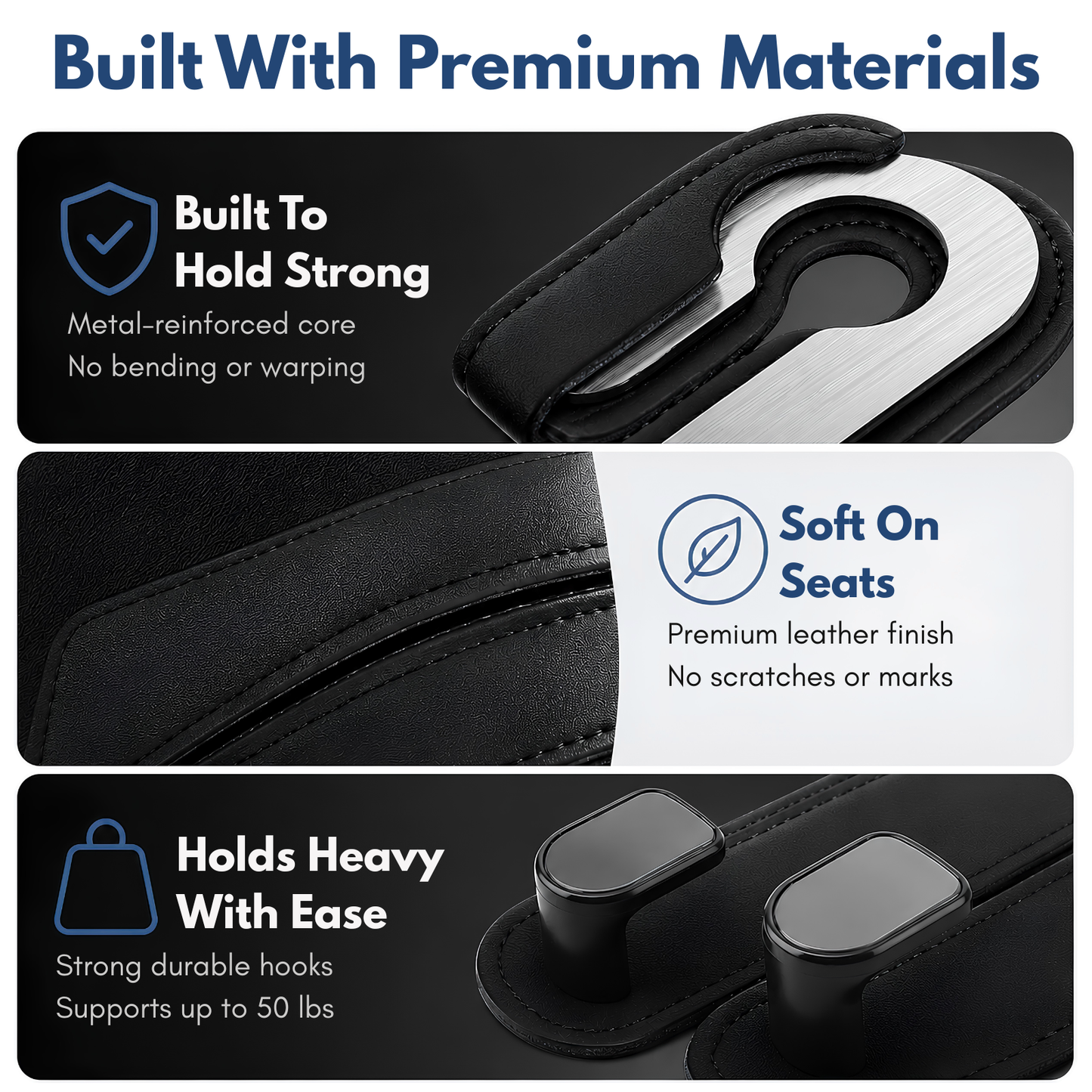 StayPut™ Leather Hooks